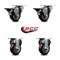 Service Caster 3'' Maroon Poly Wheel Swivel Top Plate Caster Set with 2 Posi Brakes 2 Rigid, 4PK SCC-20S314-PPUB-MRN-PLB-2-R-2 - alternate 3
